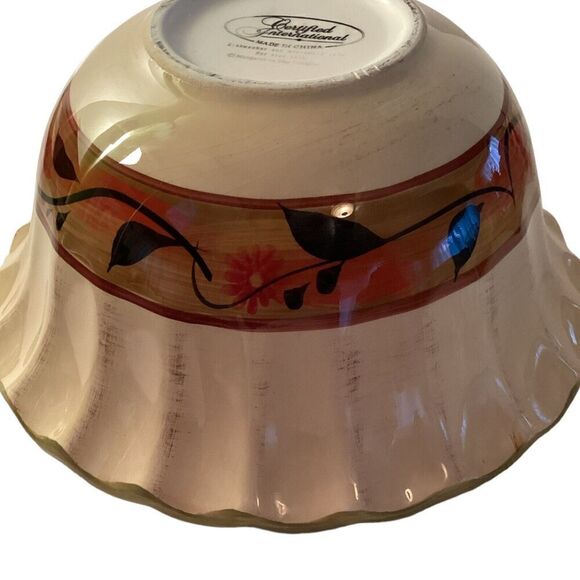 Certified International Sunflower 9" Mixing Bowl Margret Le Van Design Scalloped - Picture 5 of 9